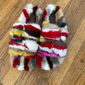 Mink Fur Slide Sandals